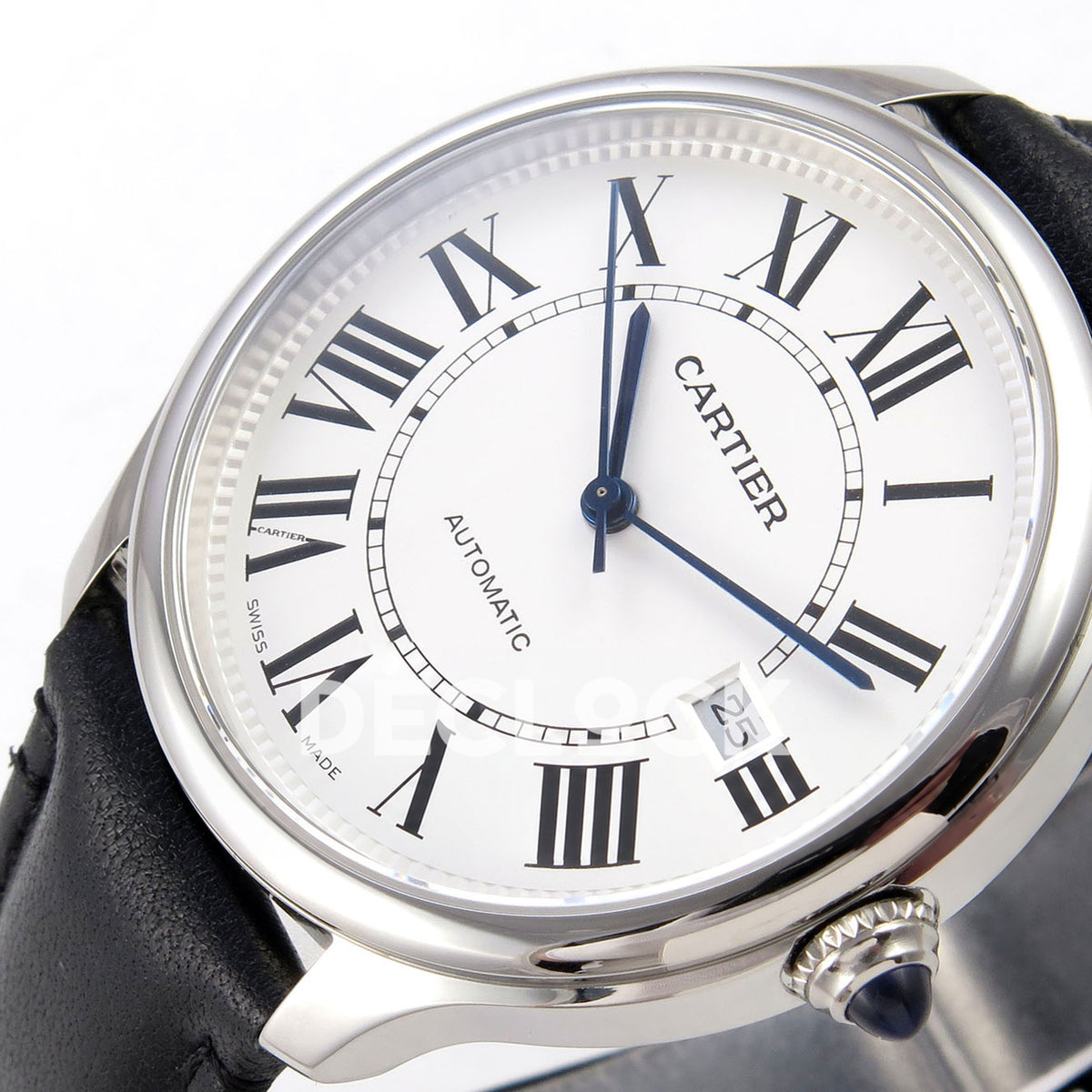 Cartier Ronde Louis 40mm White Dial, Black Leather, 40MM BSF replica - product view 05