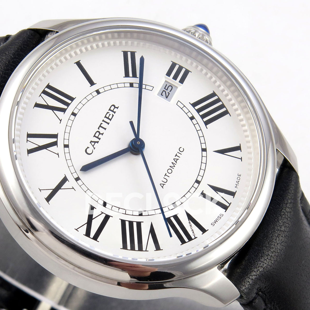 Cartier Ronde Louis 40mm White Dial, Black Leather, 40MM BSF replica - product view 06