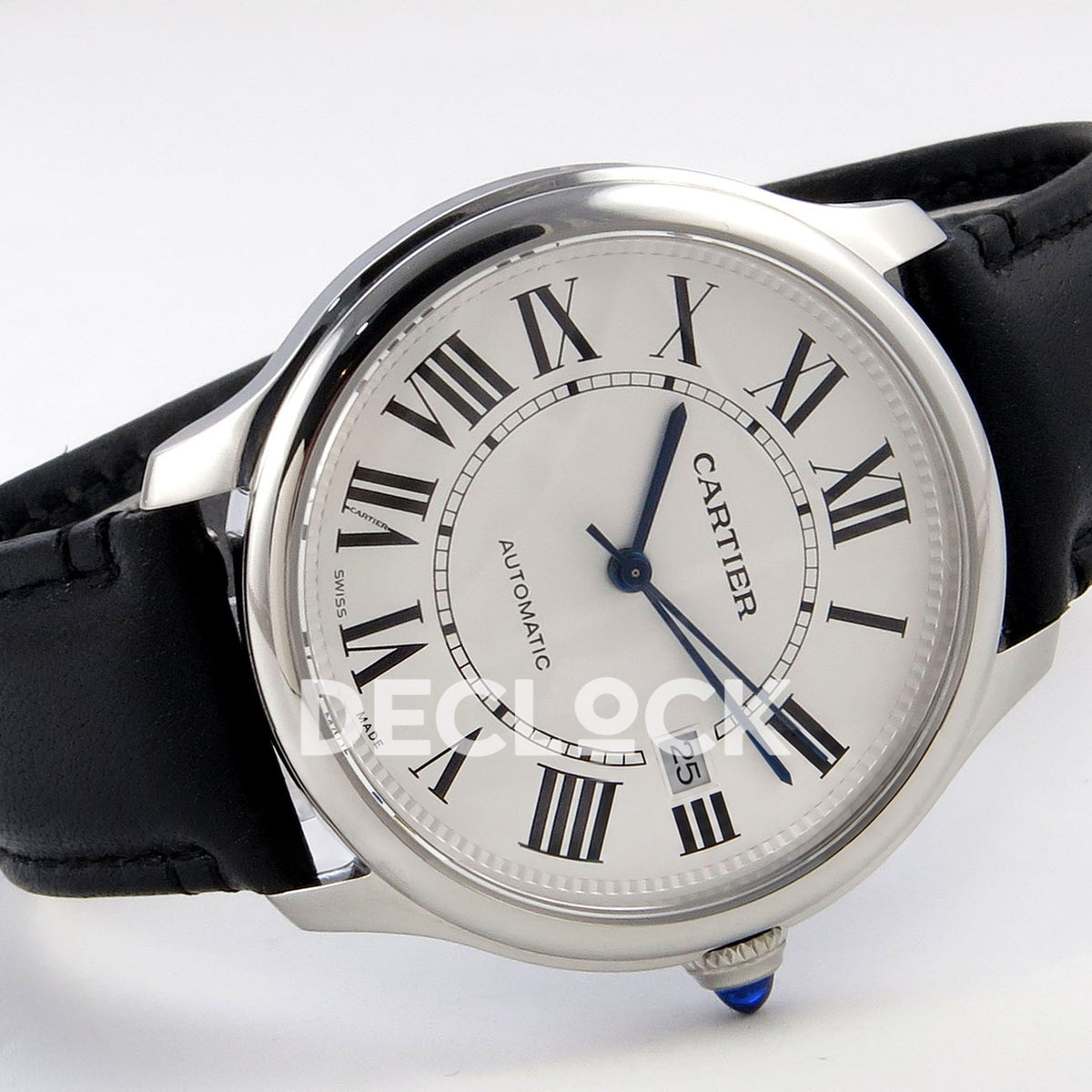 Cartier Ronde Louis 40mm White Dial, Black Leather, 40MM BSF replica - product view 07
