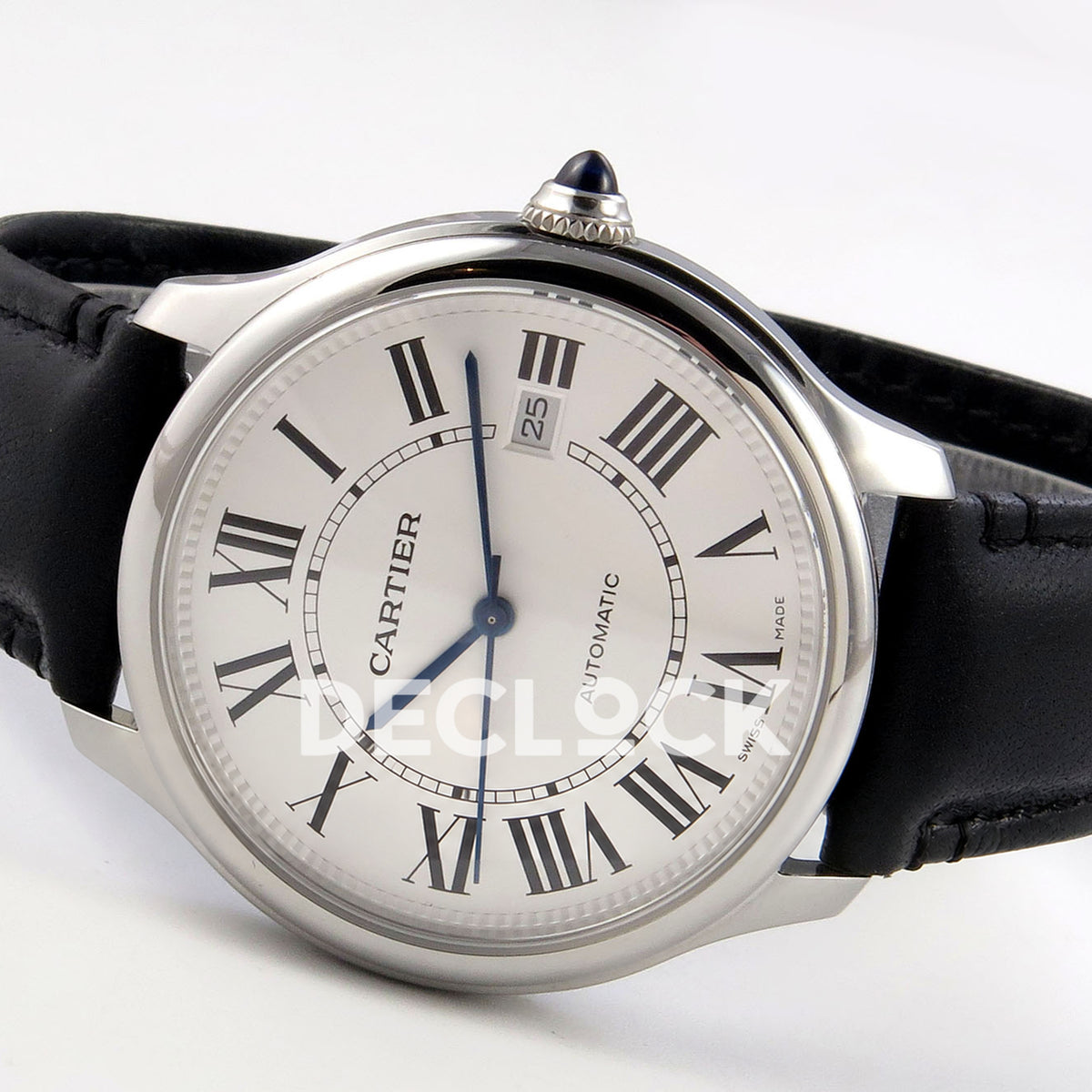 Cartier Ronde Louis 40mm White Dial, Black Leather, 40MM BSF replica - product view 08