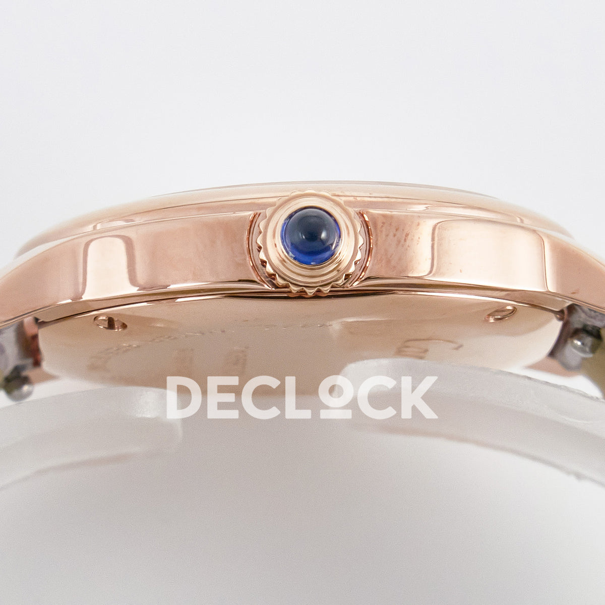 Cartier Ronde Louis Cartier 29mm Rose Gold Beige Dial Purple Leather Asian AAA+ Replica – crown profile