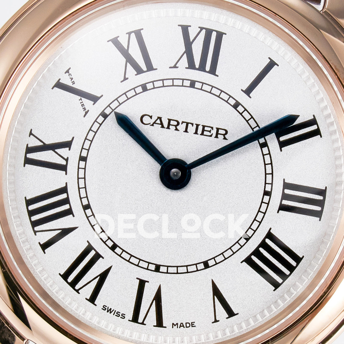 Cartier Ronde Louis Cartier 29mm Rose Gold Beige Dial Purple Leather Asian AAA+ Replica – dial detail
