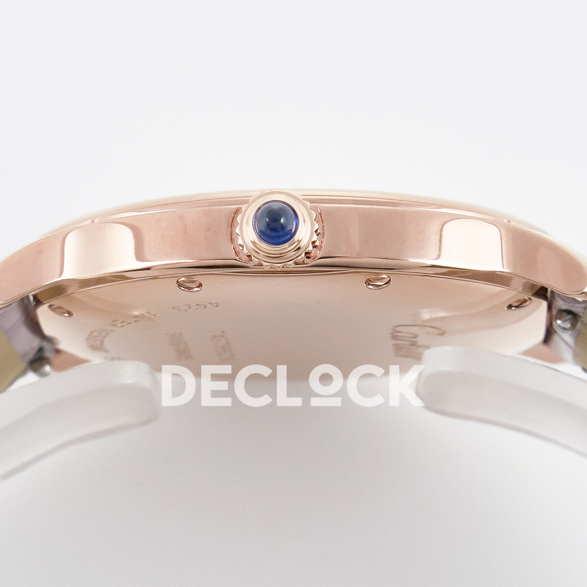 Cartier Ronde Louis Cartier 36mm Rose Gold Beige Dial Purple Leather Asian AAA+ Replica – crown profile