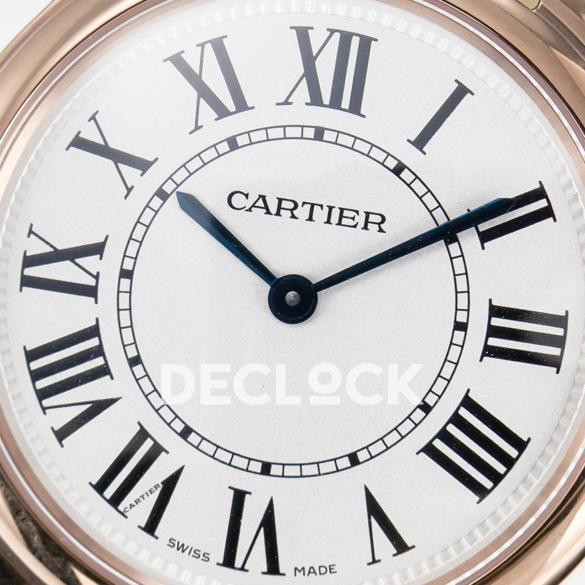 Cartier Ronde Louis Cartier 36mm Rose Gold Beige Dial Purple Leather Asian AAA+ Replica – dial detail
