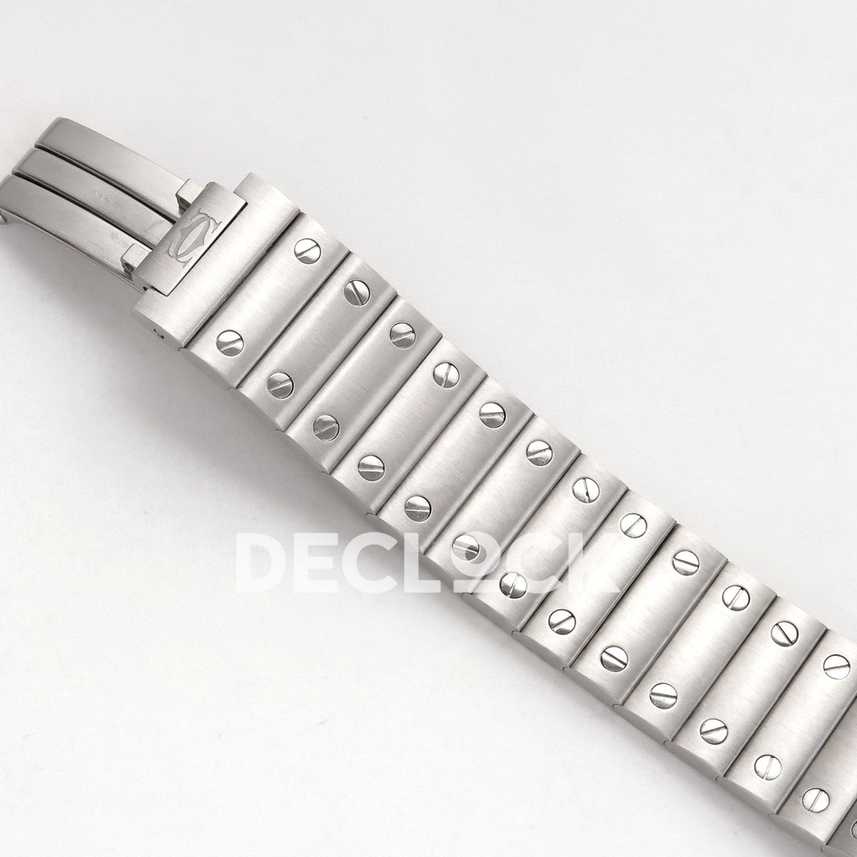 Cartier Santos 27mm 8848F with gray dial and stainless steel bracelet, smartlinks bracelet