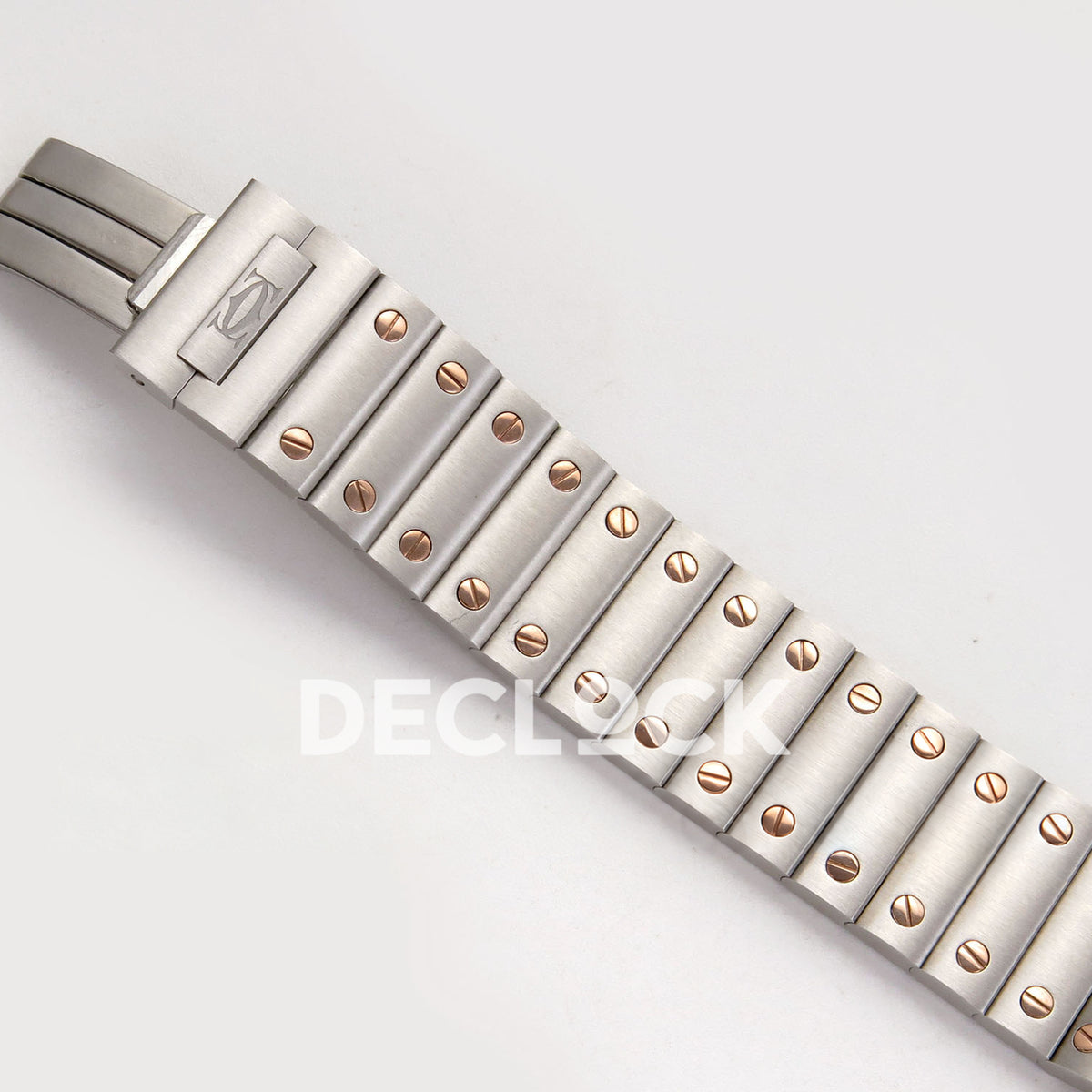 Cartier Santos 27mm 8848F with red dial and steel/rose gold bracelet, smartlinks bracelet