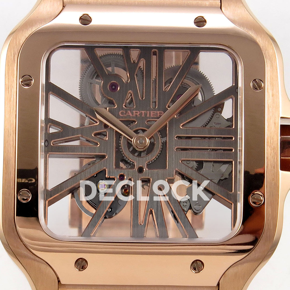 Cartier Santos Skeleton Large Skeleton Dial, Rose Gold Bracelet, 39.8MM RICH replica - product view 02