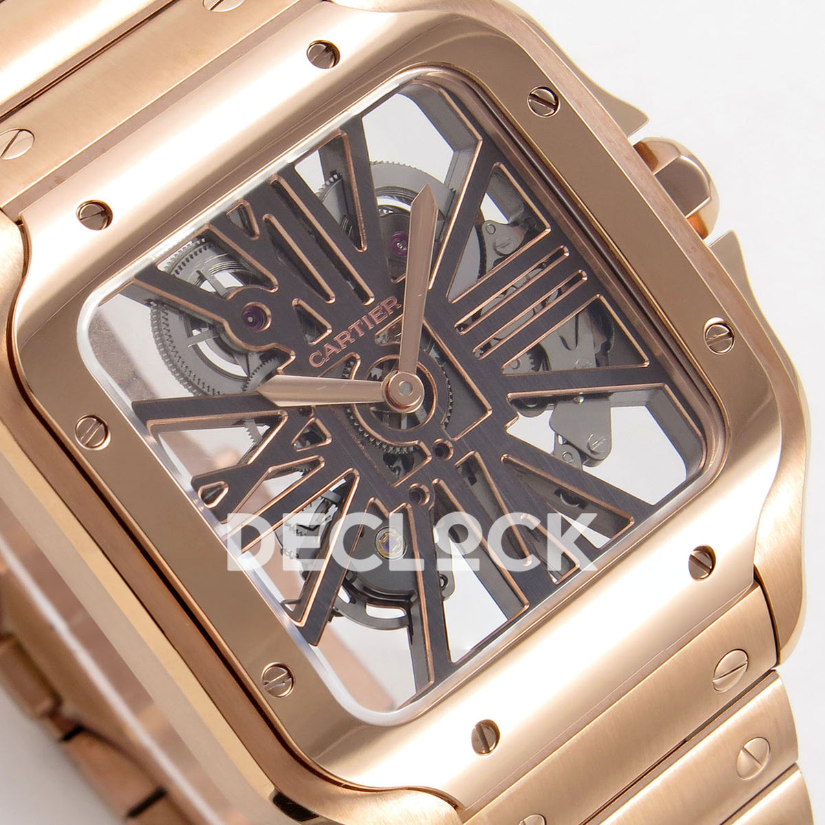 Cartier Santos Skeleton Large Skeleton Dial, Rose Gold Bracelet, 39.8MM RICH replica - product view 04