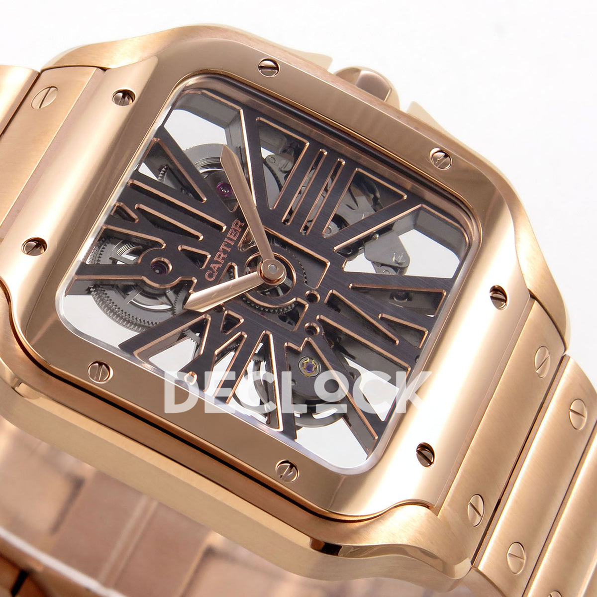 Cartier Santos Skeleton Large Skeleton Dial, Rose Gold Bracelet, 39.8MM RICH replica - product view 06