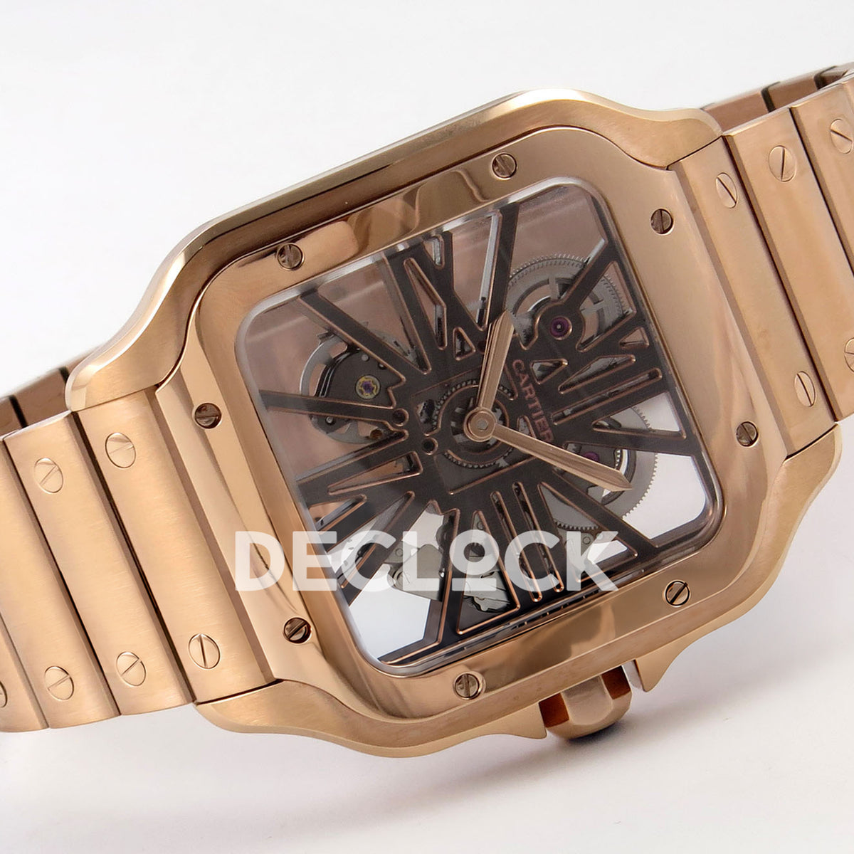 Cartier Santos Skeleton Large Skeleton Dial, Rose Gold Bracelet, 39.8MM RICH replica - product view 07