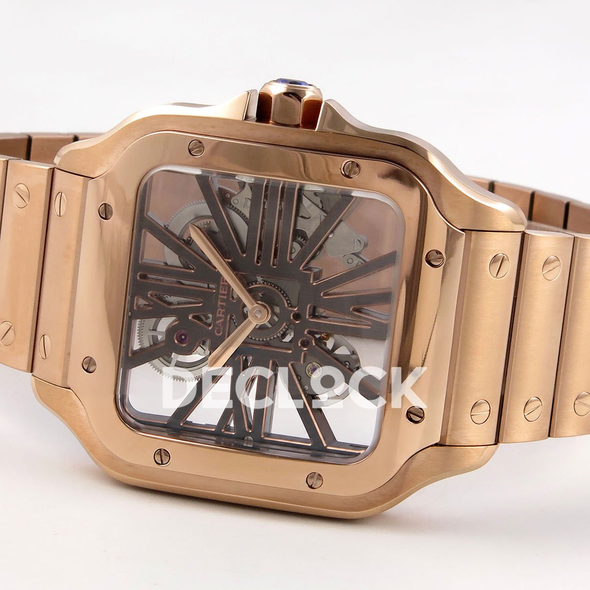 Cartier Santos Skeleton Large Skeleton Dial, Rose Gold Bracelet, 39.8MM RICH replica - product view 08