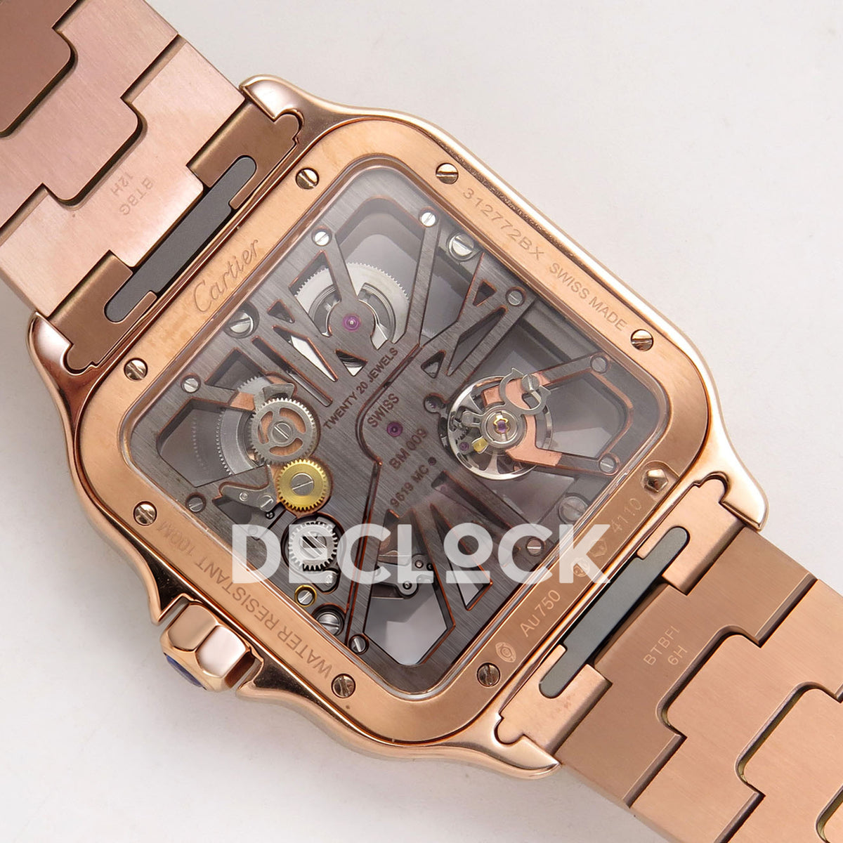 Cartier Santos Skeleton Large Skeleton Dial, Rose Gold Bracelet, 39.8MM RICH replica - product view 11