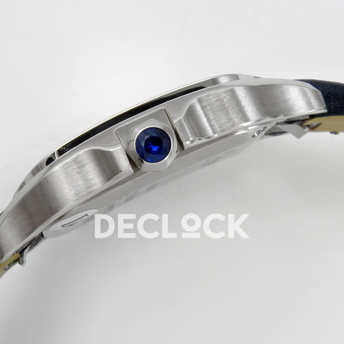 Cartier Santos Small Silver Dial, Blue Leather, 27MM DRF replica - product view 10