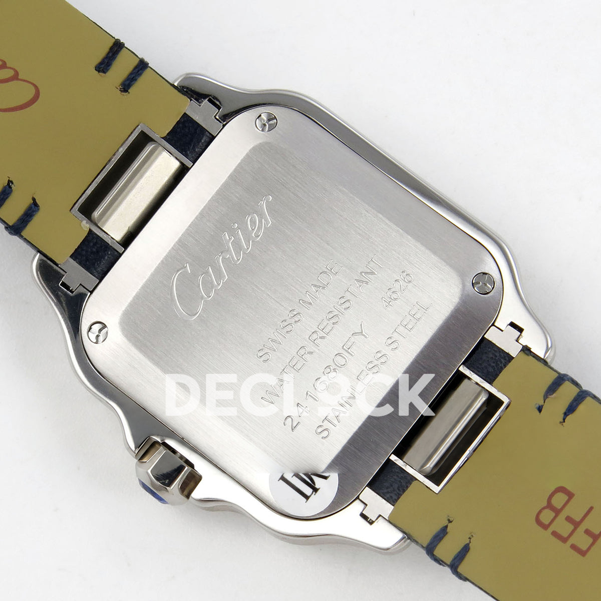 Cartier Santos Small Silver Dial, Blue Leather, 27MM DRF replica - product view 11