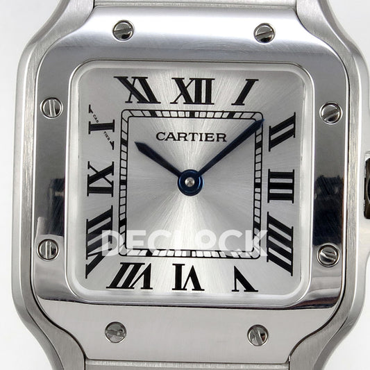Cartier Santos Small Silver Dial, Steel Bracelet, 27MM DRF replica - product view 02