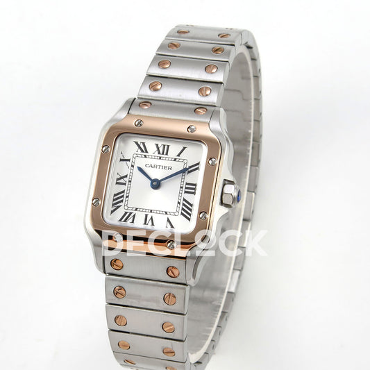 Cartier Santos Small Silver Dial, Steel/Rose Gold Bracelet, 27MM BLF replica - product view 03
