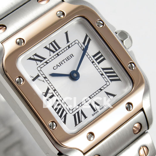 Cartier Santos Small Silver Dial, Steel/Rose Gold Bracelet, 27MM BLF replica - product view 04