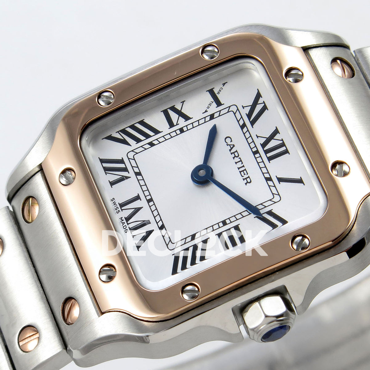 Cartier Santos Small Silver Dial, Steel/Rose Gold Bracelet, 27MM BLF replica - product view 05