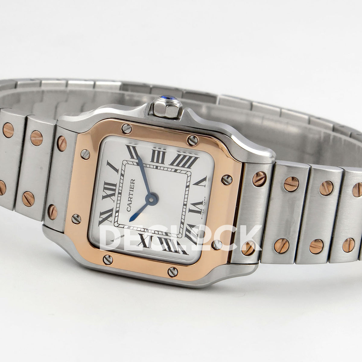 Cartier Santos Small Silver Dial, Steel/Rose Gold Bracelet, 27MM BLF replica - product view 08