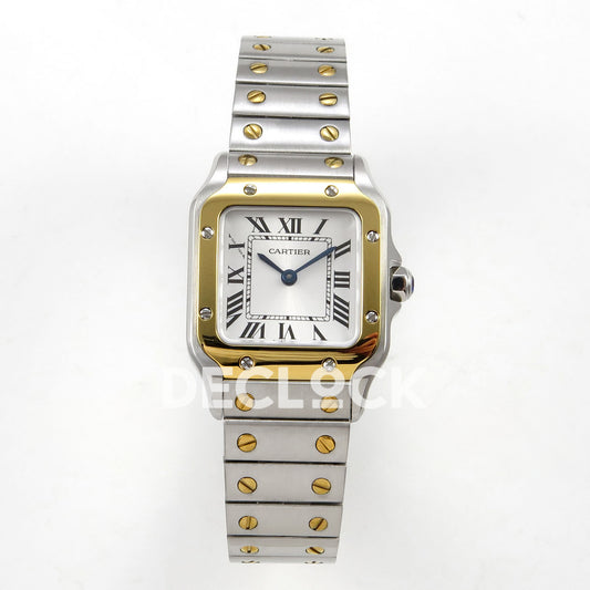 Cartier Santos Small Silver Dial, Steel/Yellow Gold Bracelet, 27MM BLF replica - product view 01