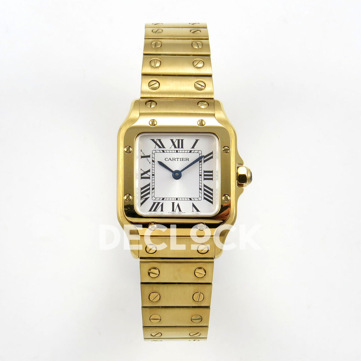 Cartier Santos Small Silver Dial, Yellow Gold Bracelet, 27MM BLF replica - product view 01