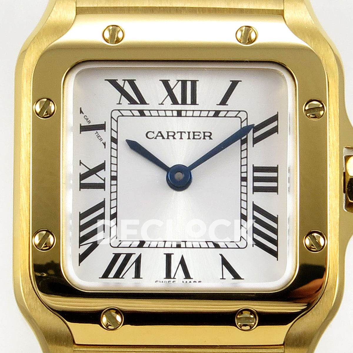 Cartier Santos Small Silver Dial, Yellow Gold Bracelet, 27MM BLF replica - product view 02