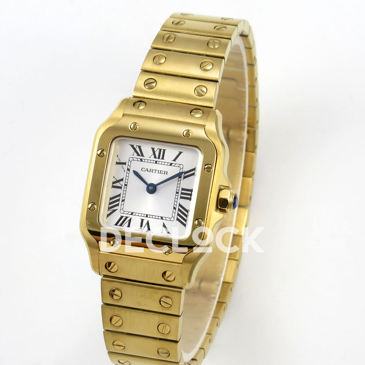 Cartier Santos Small Silver Dial, Yellow Gold Bracelet, 27MM BLF replica - product view 03