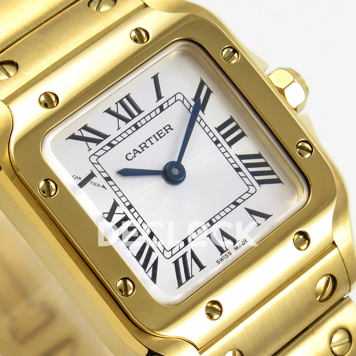 Cartier Santos Small Silver Dial, Yellow Gold Bracelet, 27MM BLF replica - product view 04
