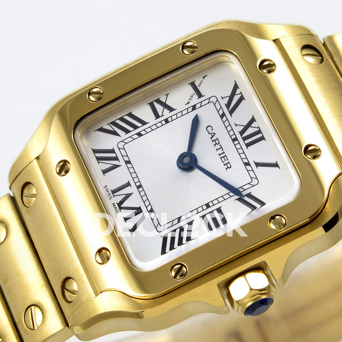 Cartier Santos Small Silver Dial, Yellow Gold Bracelet, 27MM BLF replica - product view 05