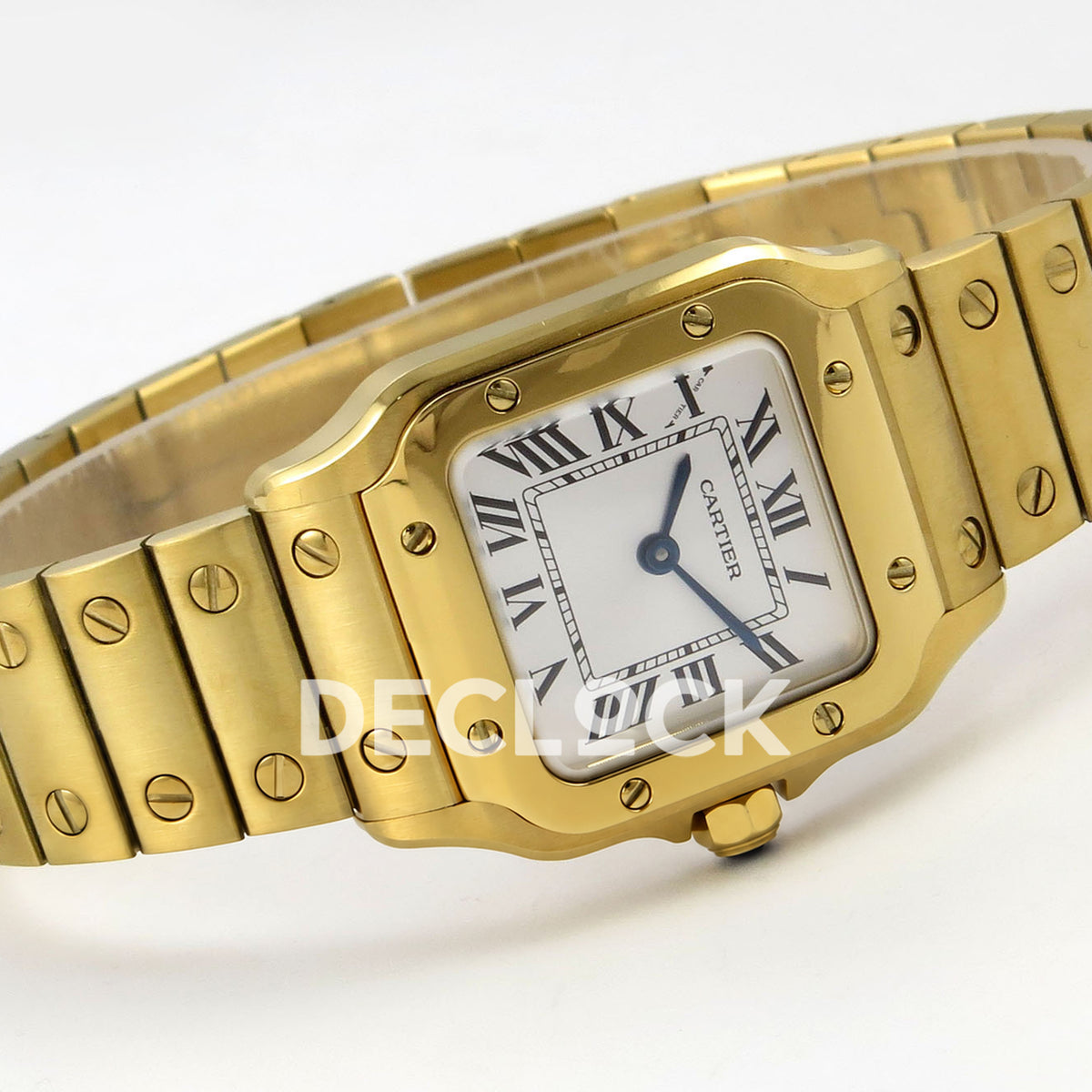 Cartier Santos Small Silver Dial, Yellow Gold Bracelet, 27MM BLF replica - product view 07