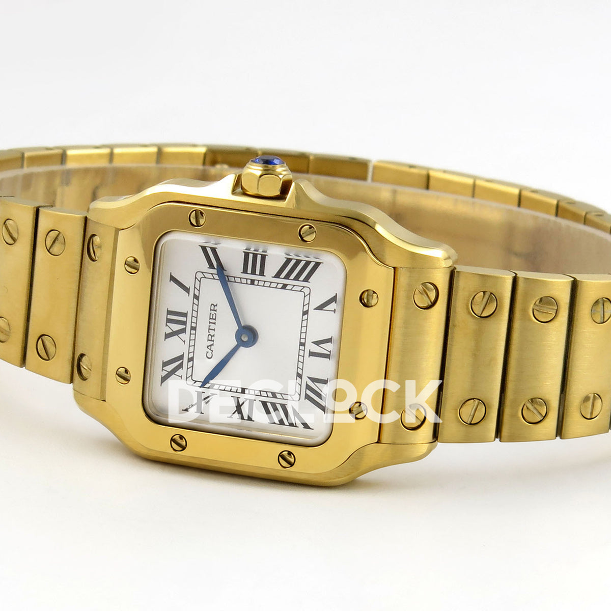 Cartier Santos Small Silver Dial, Yellow Gold Bracelet, 27MM BLF replica - product view 08