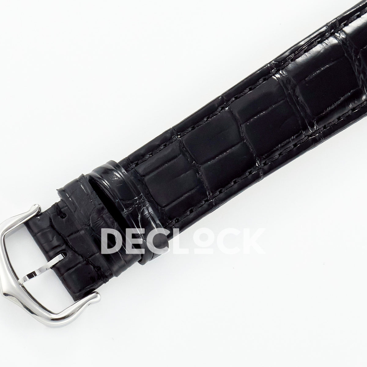 Cartier Tank Must Large 33.7x25.5mm Steel Black Dial Black Leather Asian AAA+ Replica – clasp detail