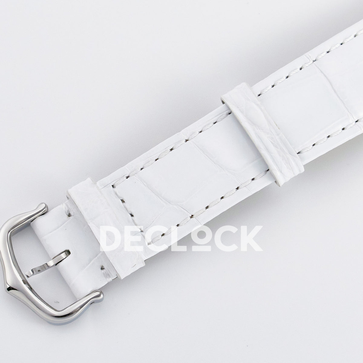 Cartier Tank Must Large 33.7x25.5mm Steel White Dial White Leather Asian AAA+ Replica – clasp detail