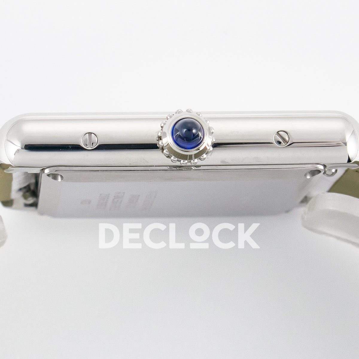 Cartier Tank Must Large 33.7x25.5mm Steel White Dial White Leather Asian AAA+ Replica – crown profile