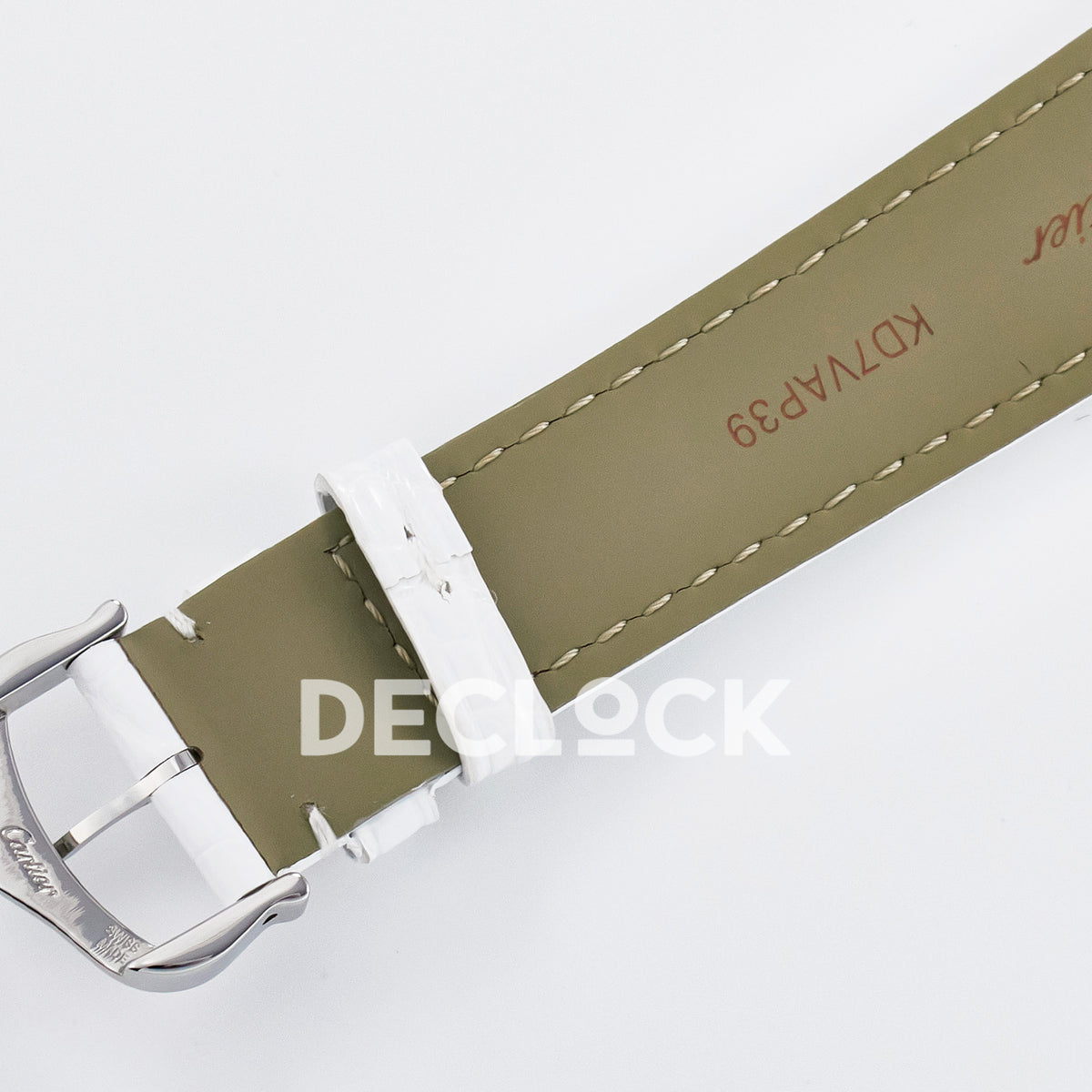 Cartier Tank Must Large 33.7x25.5mm Steel White Dial White Leather Asian AAA+ Replica – strap reverse