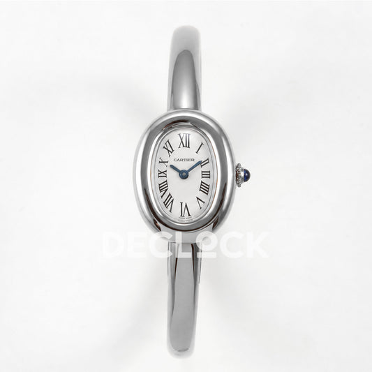 Cartier Baignoire White Gold Plated Bangle Size 17 BLSF Swiss Quartz