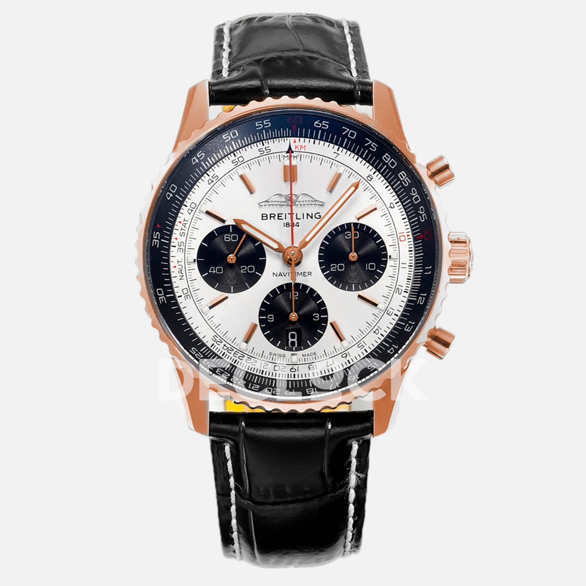 Breitling Navitimer B01 Chronograph 43 Gray Dial in Steel on Leather