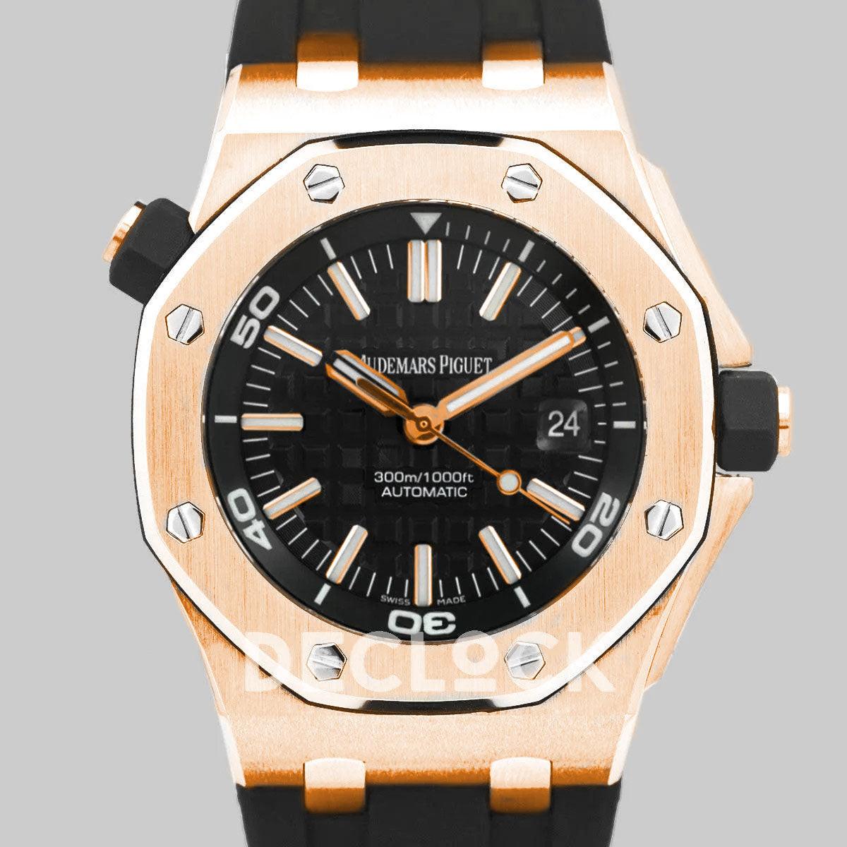 Audemars Piguet Royal Oak Offshore Diver RG Black Dial 15710ST Replica Watch