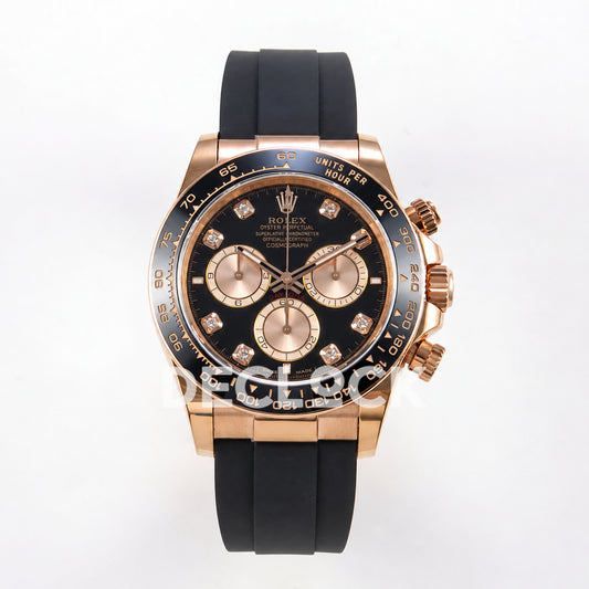 Rolex Daytona 126515 Black RG Diamonds 40mm ERF JH4131 Free Sprung
