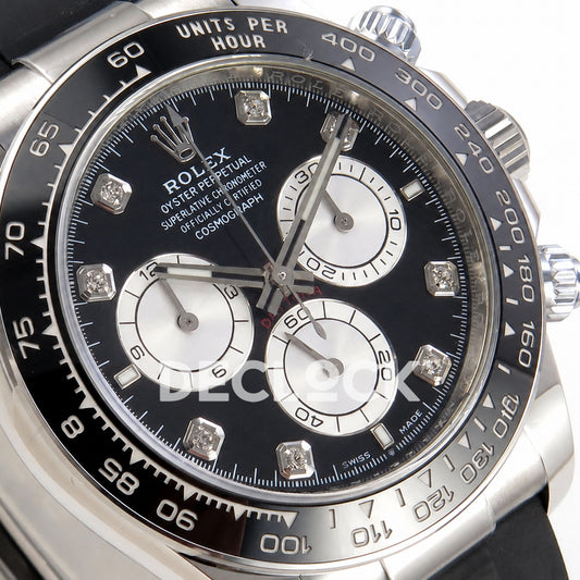 Rolex Daytona 126519 Black Silver Diamonds 40mm ERF JH4131 Free Sprung