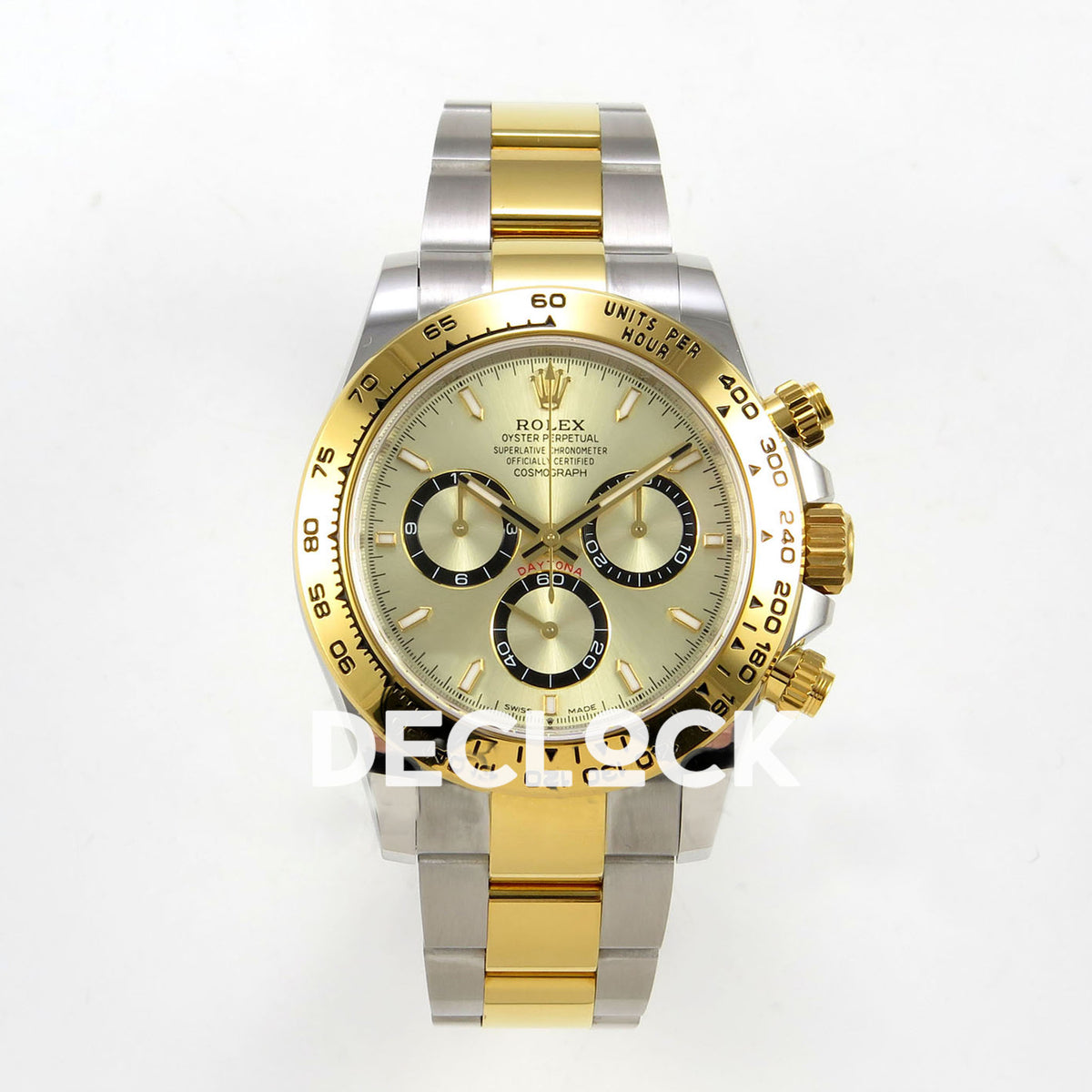 Rolex Daytona 116508 Black/Champagne Index "Newman" Dial in Yellow Gold Replica Watch