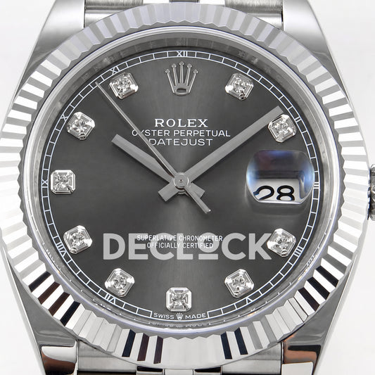 Rolex Datejust 41 126334 Grey Diamond Dial Jubilee RGF JH3235 Free Sprung