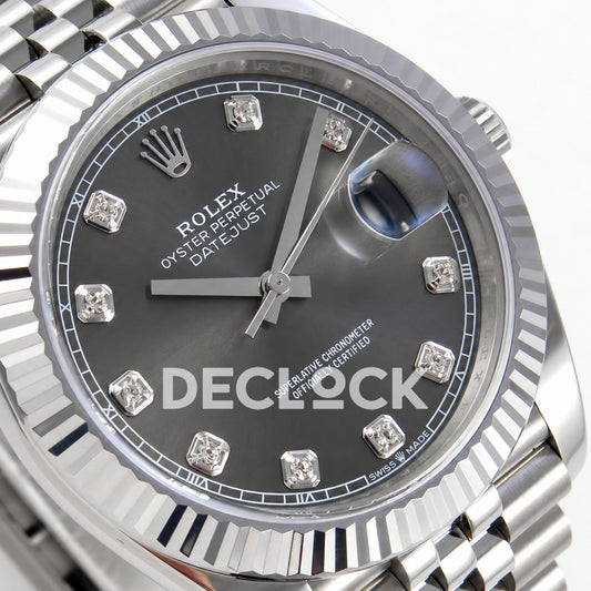 Rolex Datejust 41 126334 Grey Diamond Dial Jubilee RGF JH3235 Free Sprung