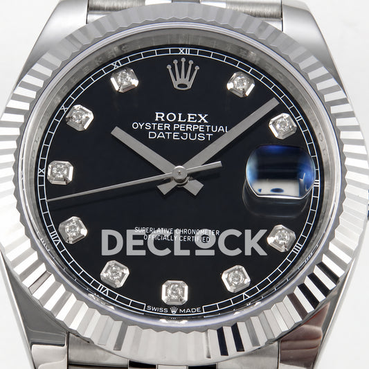 Rolex Datejust 41 126334 Black Diamond Dial Jubilee RGF JH3235 Free Sprung