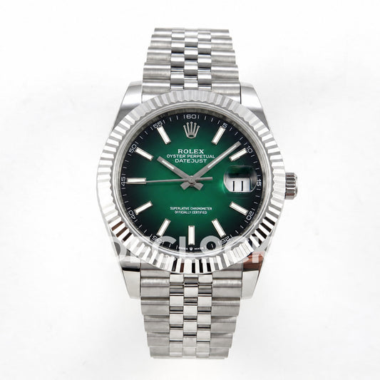 Rolex Datejust 41 126334 Green Ombre Jubilee QF V2 JH3235 Free Sprung