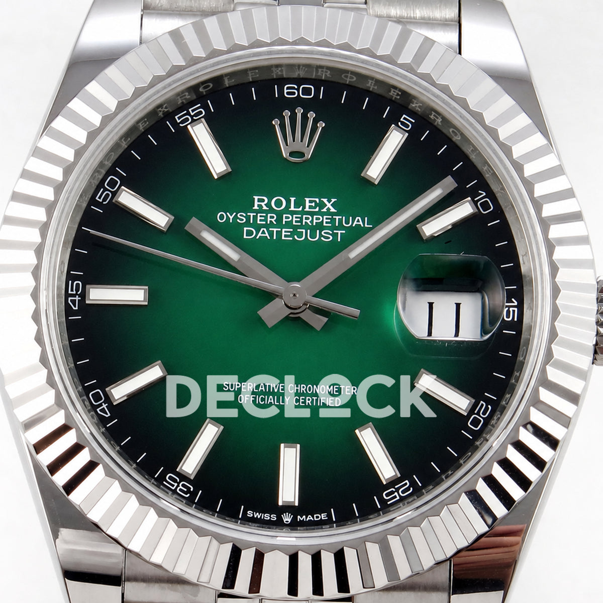 Rolex Datejust 41 126334 Green Ombre Jubilee QF V2 JH3235 Free Sprung