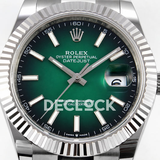 Rolex Datejust 41 126334 Green Ombre Oyster QF V2 JH3235 Free Sprung