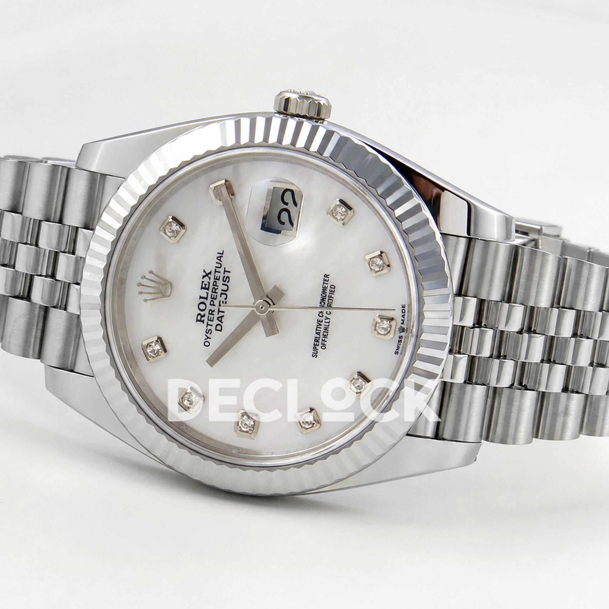 Rolex Datejust 41 126334 White MOP Diamonds Jubilee RGF JH3235