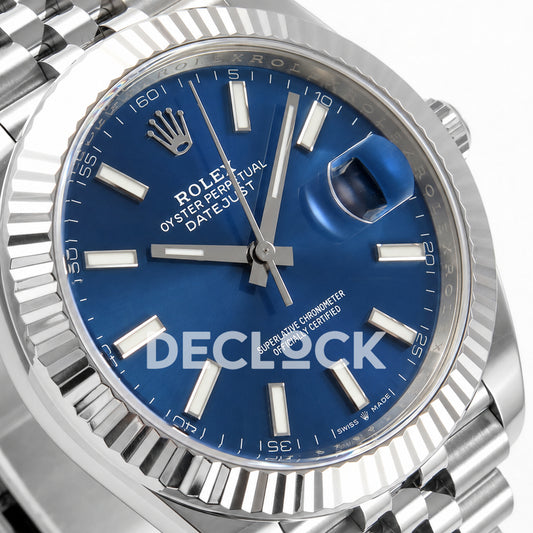 Rolex Datejust 41 126334 Blue Stick Dial Jubilee Clean Plus JH3235 V2