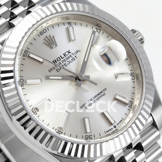 Rolex Datejust 41 126334 Silver Stick Dial Jubilee Clean Plus JH3235 V2